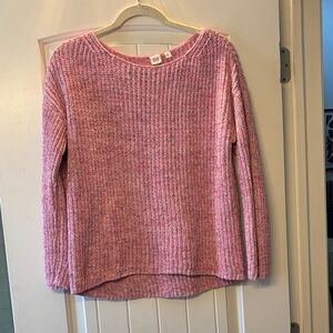 GAP Pink Ribbed Chenille Scoop-Neck Sweater